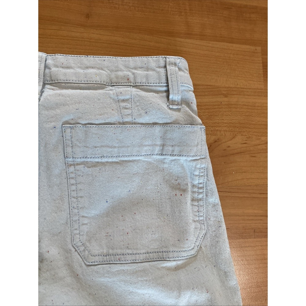 Madewell Women's The Emmett Wide-Leg Crop Speckle Blue Cotton Pants Size 26 - Picture 6 of 11